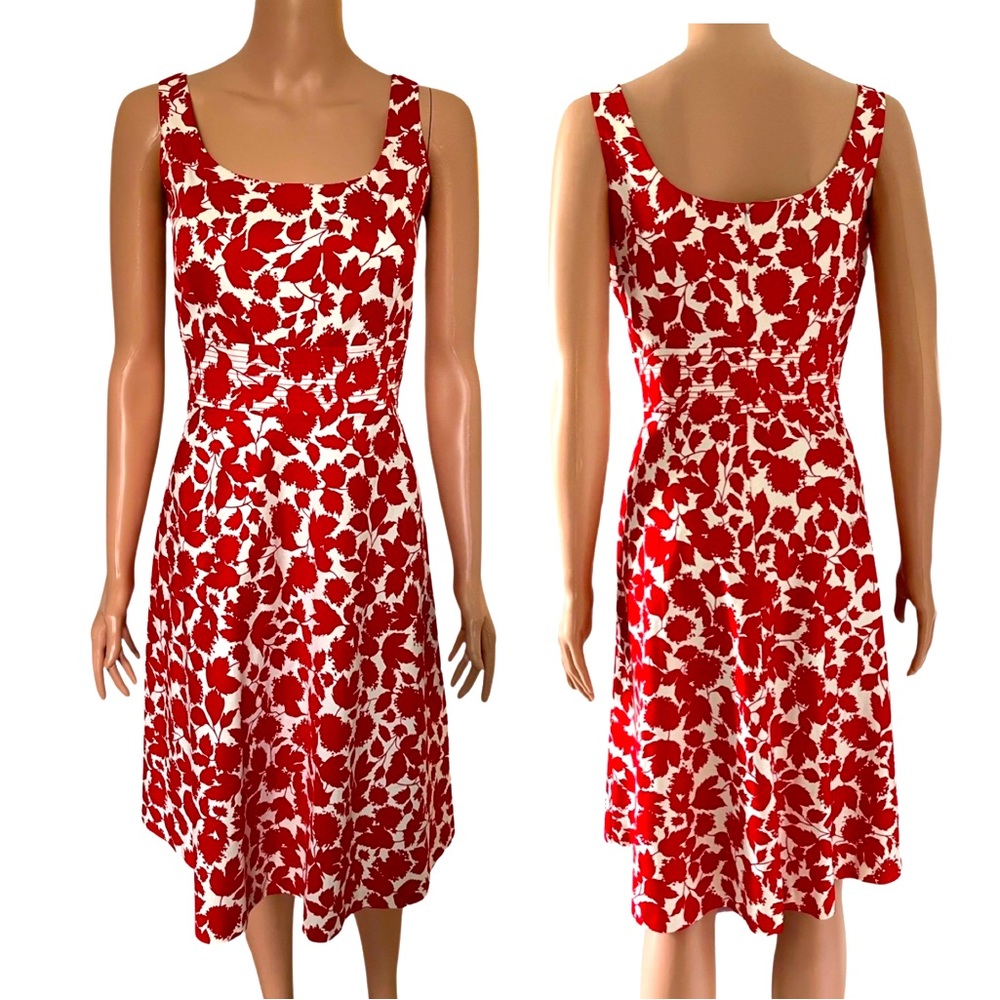 Donna Ricco New York fit and flare red and white dress.